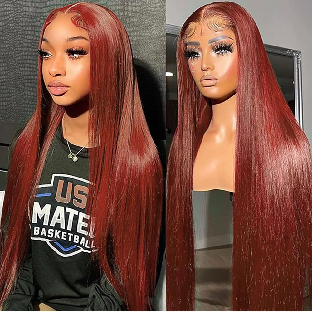 Straight human hair frontal wig